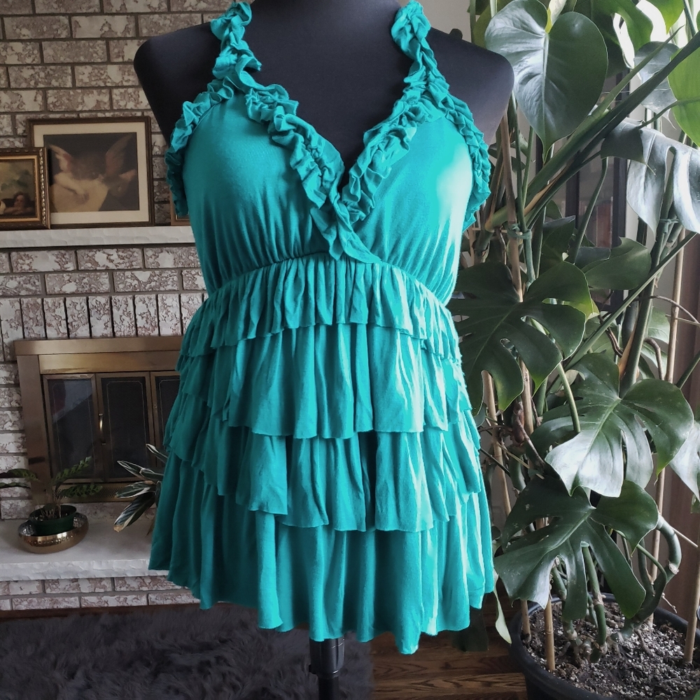 NWOT Seduction Teal Top Size M